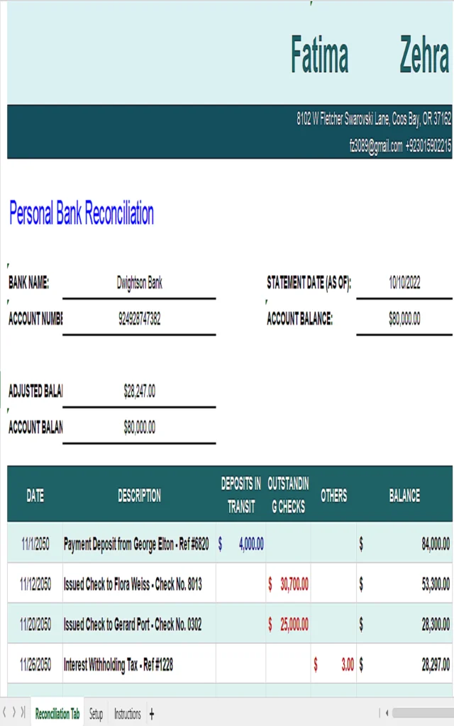 Personal / SME Finance Reconciliation Dashboard